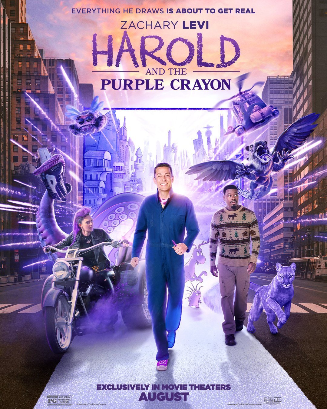 Harold and the Purple Crayon Posters Preview Zachary Levi Family Comedy