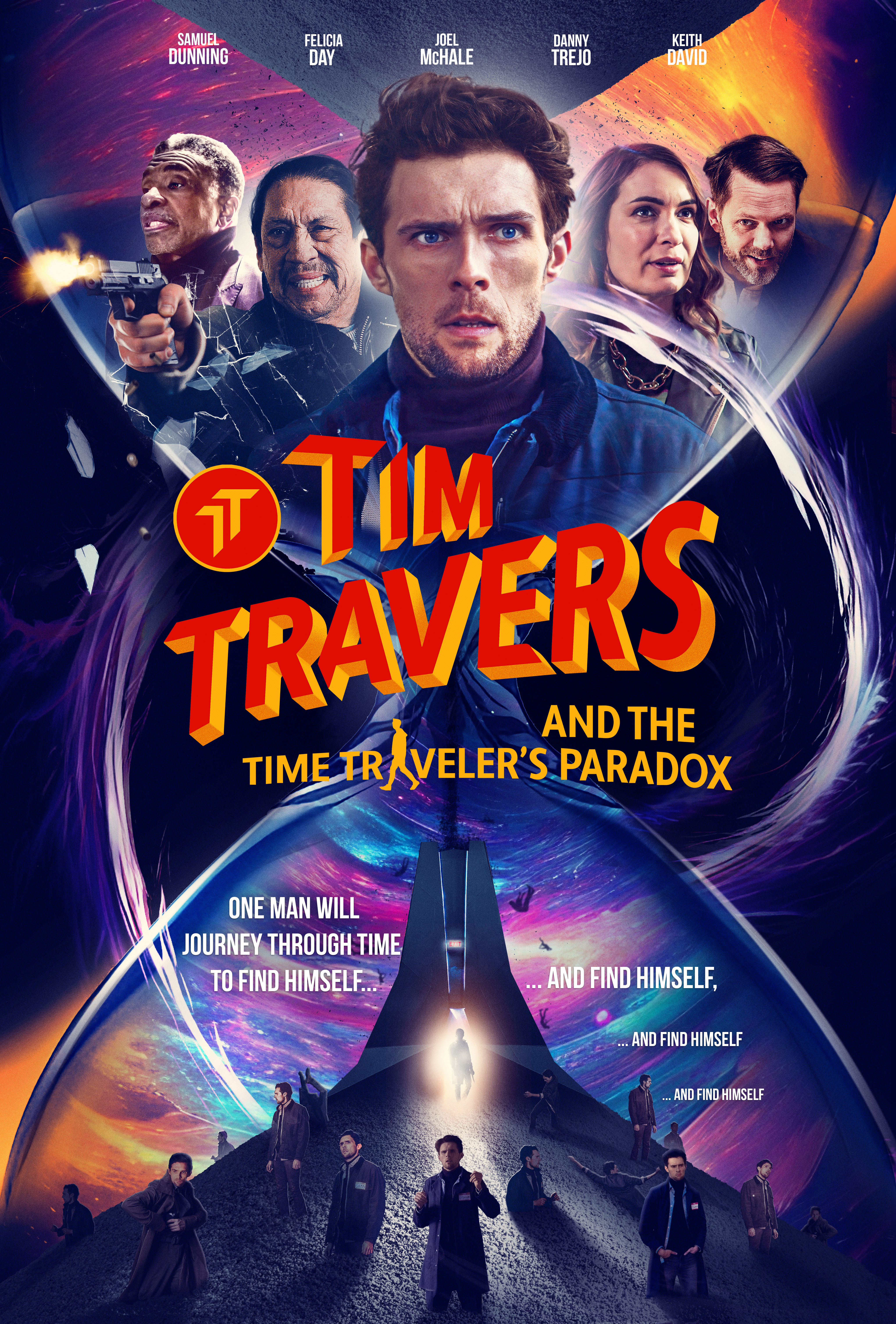 Эксклюзивный постер «Тим Трэверс и парадокс путешественника во времени» представляет собой анонс научно-фантастической комедии с Китом Дэвидом