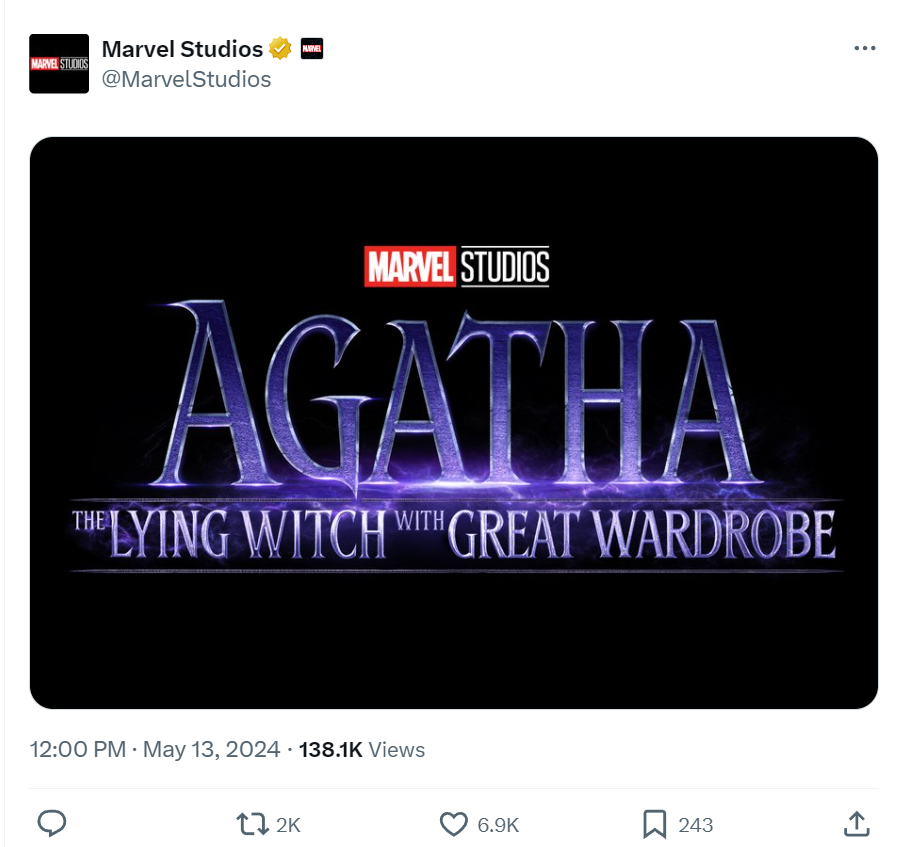 Агата: Marvel опубликовала в Твиттере и удалила новое возможное название спин-оффа «ВандаВижен»