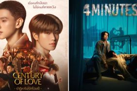 Daou Pittaya and Offroad Kantapon in Century of Love poster, Bible Wichapas and Jes Jespipat in 4 Minutes official poster