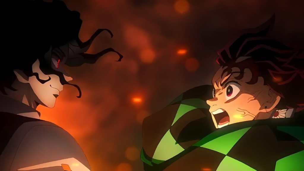 Muzan and Tanjiro in Demon Slayer