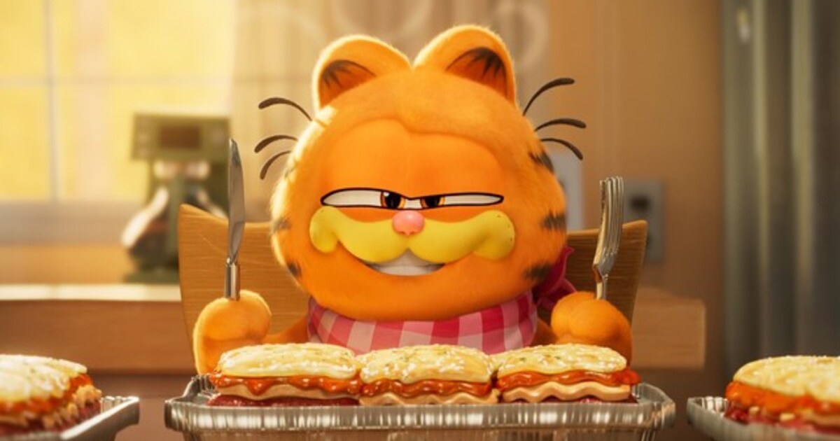 Exclusive clip from the movie “Garfield” shows Chris Pratt recording his lines