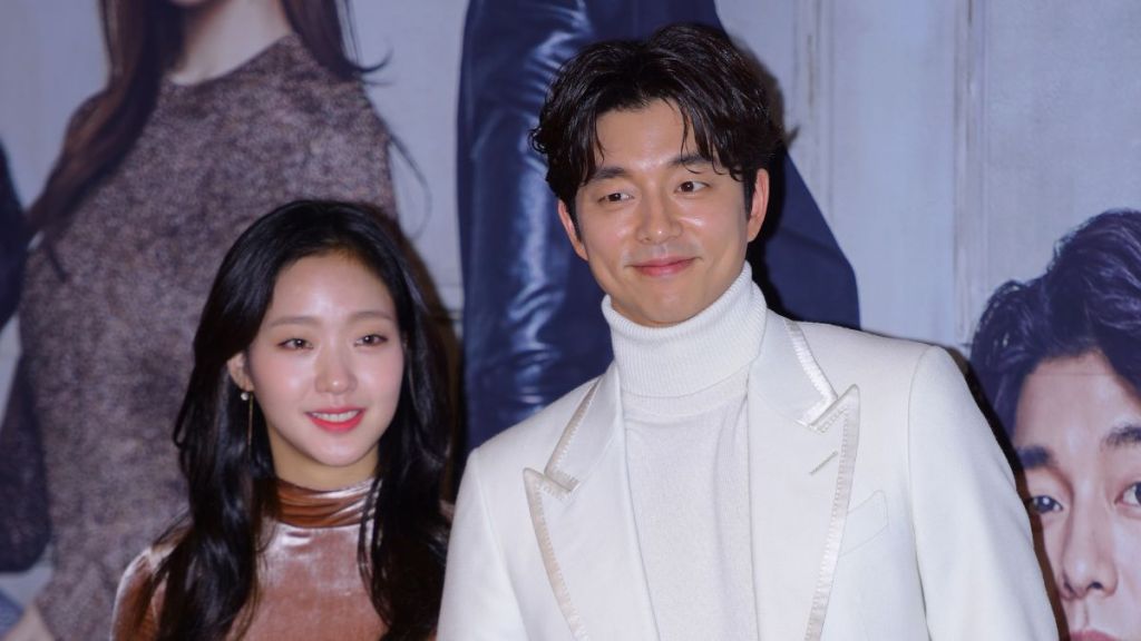 Kim Go-Eun and Gong Yoo at a press conference of Goblin