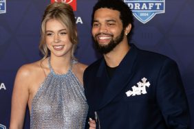 Caleb Williams and his girlfriend, Alina Thyregod at the 2024 NFL Draft.