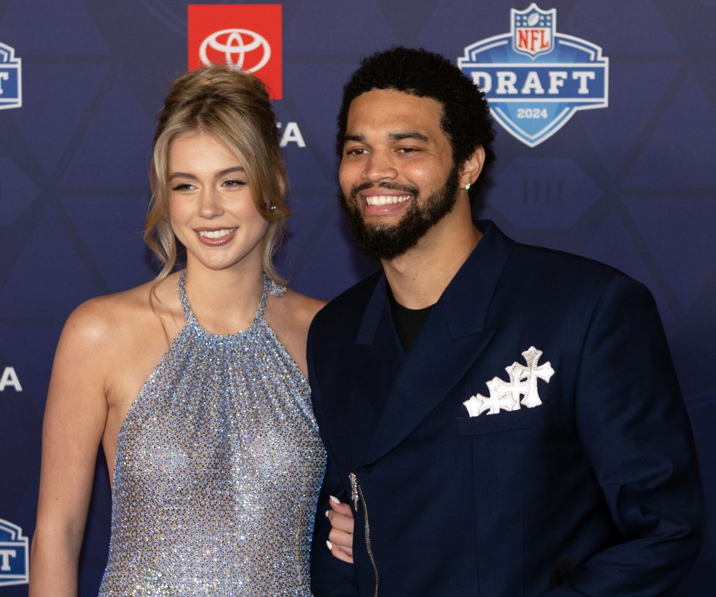 Caleb Williams and his girlfriend, Alina Thyregod at the 2024 NFL Draft.