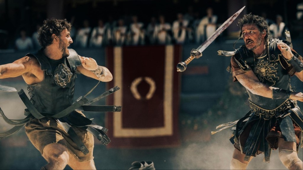 Paul Mescal and Pedro Pascal in Gladiator II.