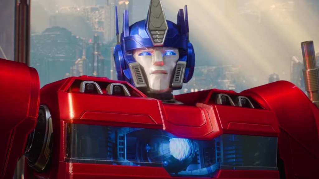 Optimus Prime stares in Transformers One.