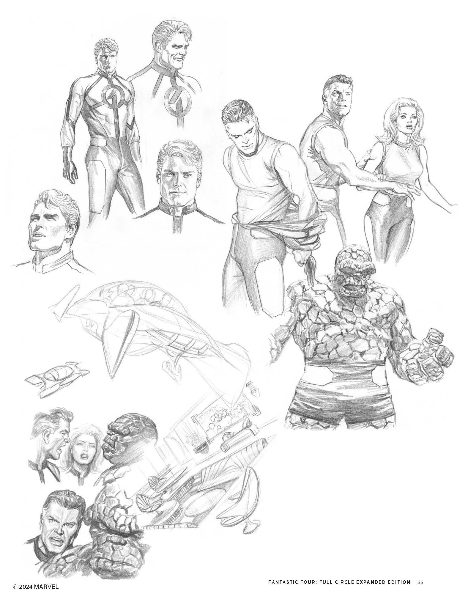 Exclusive Fantastic Four Art Showcases Alex Ross’ Costume Sketches for Full Circle Graphic Novel