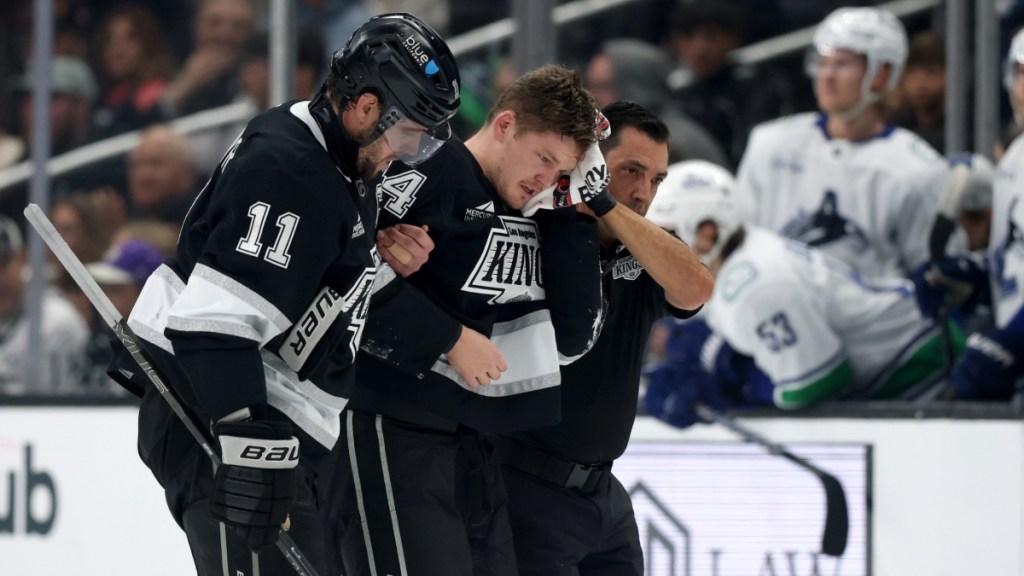 LA Kings' Mikey Anderson Exits Game Following Injury Against Canucks