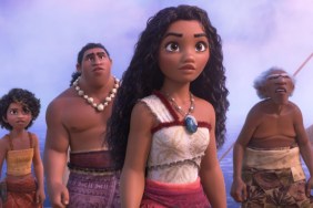 Moana stands with her family in Moana 2.