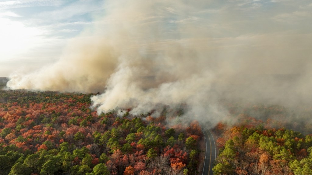 New Jersey wildfire update map