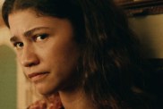 Zendaya leans back and stares in Euphoria.