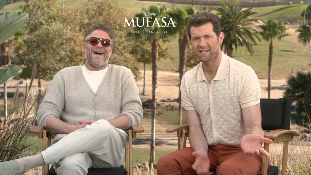 Mufasa Interview: Seth Rogen and Billy Eichner on Voicing Timon and Pumbaa