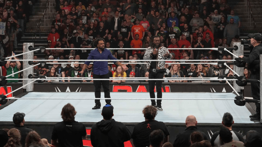 Kofi Kingston & Xavier Woods of The New Day on WWE RAW last week.