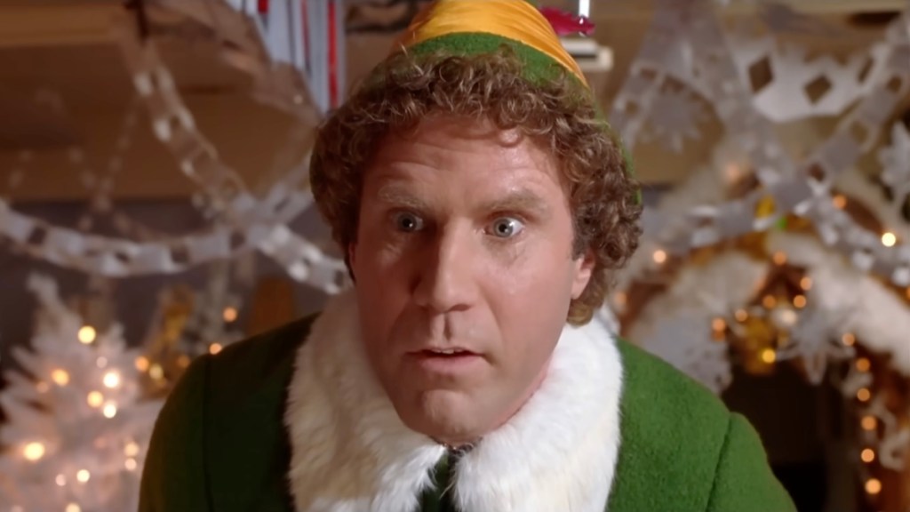 Will Ferrell talking to a kid about fake santa in Elf