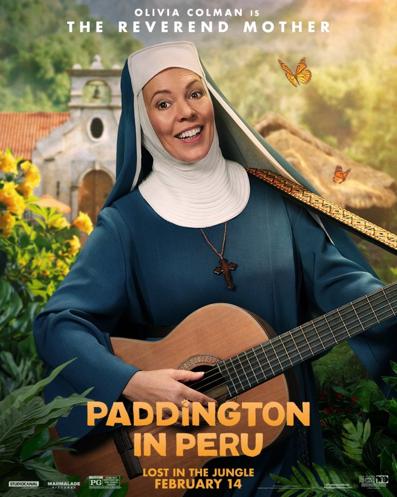 Paddington in Peru Posters Put a Spotlight on Olivia Colman & Antonio Banderas’ Characters