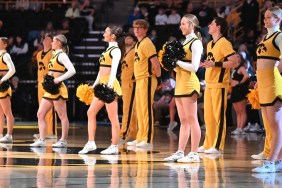 Iowa Cheerleader Taken Out In Stretcher After Injury During Hawkeyes Men's Basketball