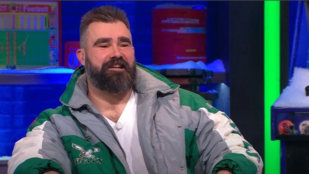 Jason Kelce Wears Travis Kelce's Jersey During Chiefs vs. Buffalo Game