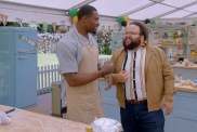 Zach Cherry & DK Metcalf Celebrate in Exclusive The Great American Baking Show: Celebrity Big Game Special Clip