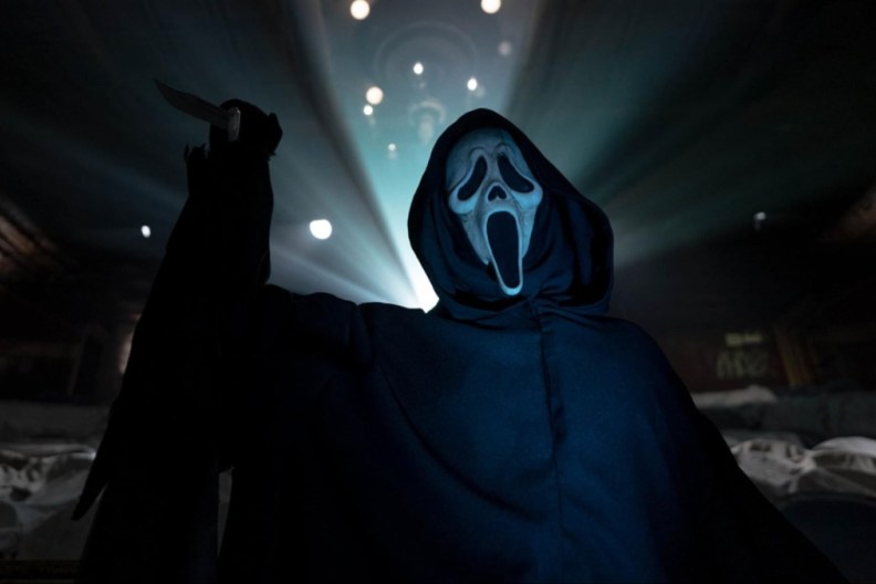 Ghostface holds a sword in Scream VI.