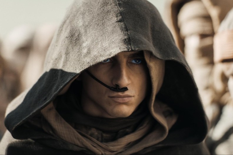 Timothée Chalamet stares in Dune 2.