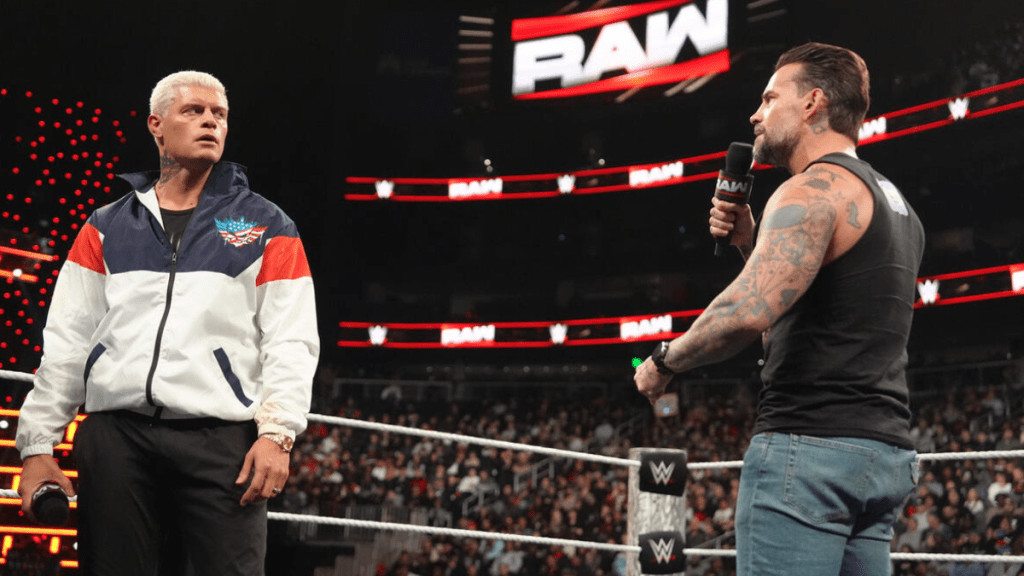 CM Punk & Cody Rhodes on RAW ahead of WWE Royal Rumble 2025.