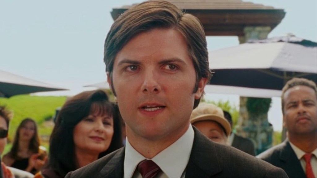 Adam Scott tears up in Step Brothers.