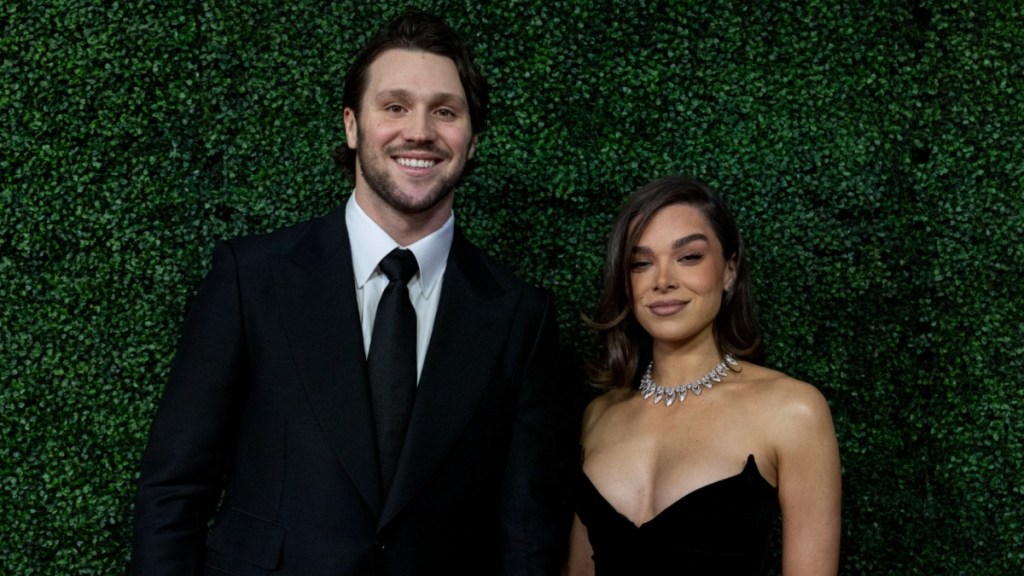 Josh Allen & Fiancee Hailee Steinfeld Kiss After He Wins NFL's 2025 MVP Award