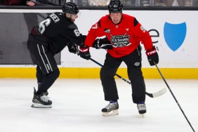 Justin Bieber & Jeremy Roenick Hilariously Fight During L.A. Charity Hockey Game