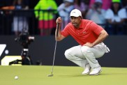 Tiger Woods of Jupiter Links Golf Club lines up a putt on the 11th green during their TGL presented by SoFi match against the Atlanta Drive GC at SoFi Center on March 04, 2025 in Palm Beach Gardens, Florida.