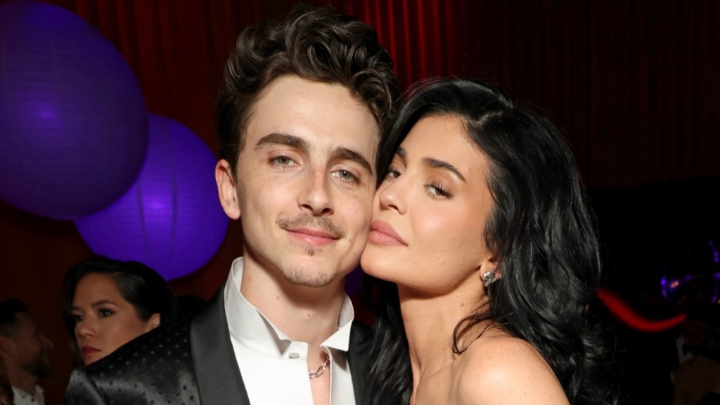 Kylie Jenner & Timothee Chalamet Are Loved-Up at Oscars Party