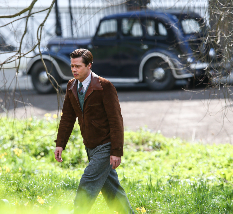 Five Seconds of Silence Set Photos with Pitt and Cotillard