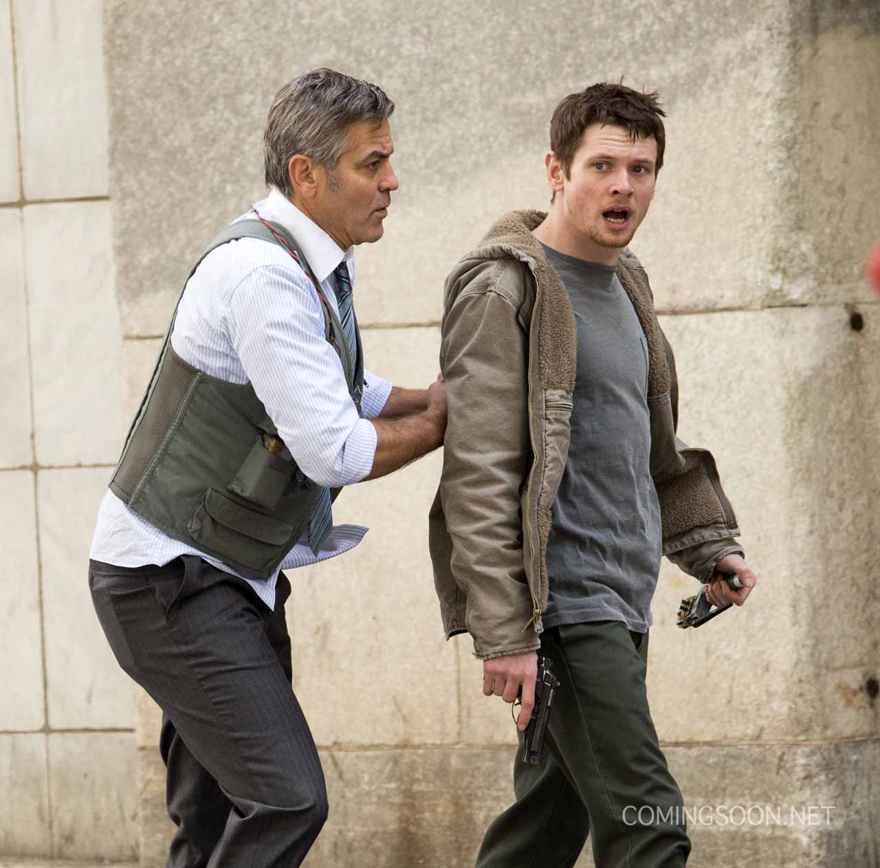 Photos: George Clooney And Jack O'Connell On The Money Monster Set